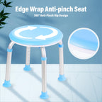 xlkkf Shower Chair Shower Seat for Inside,Bath Chair for Elderly and Disabled,Tool-Free Assembly, Adjustable Height (13.75"-20.5"), 360° Swivel, Anti-Slip Feet - Supports 350lbs
