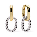 Ana Luisa Ash Double Hoop Earrings for Women - 14K Gold Plated, Silver & Two-Tone Drop Dangle Hoop Earring - Trendy Paperclip Link Huggie Hoop - Hypoallergenic, Water-Resistant & Tarnish-Free Jewelry