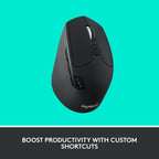 Logitech M720 Triathalon Full Size Multi-Device Wireless Mouse - Black