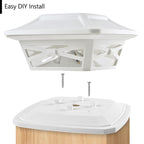 Davinci Lighting Flexfit Solar Outdoor Post Cap Lights - Includes Bases for 4x4 5x5 6x6 Wooden Posts - Bright LED Light - Pearl White (8 Pack)