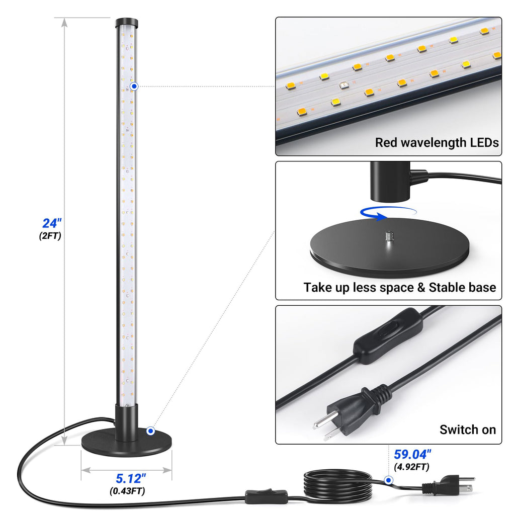 Barrina T10 Standing Grow Light for Indoor Plants, 20W 2FT, Full Spectrum