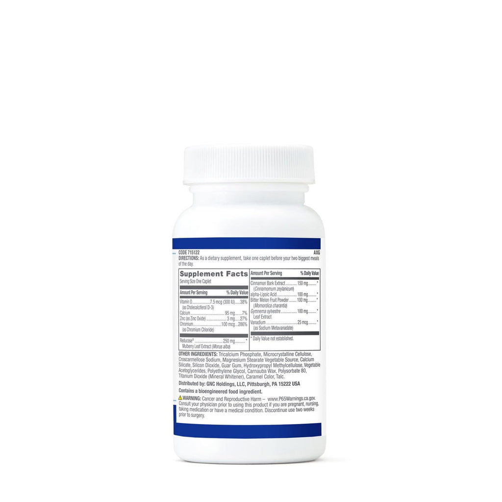 GNC Preventive Nutrition Healthy Blood Sugar Formula with Reducose - 60 Caplets (60 Servings)