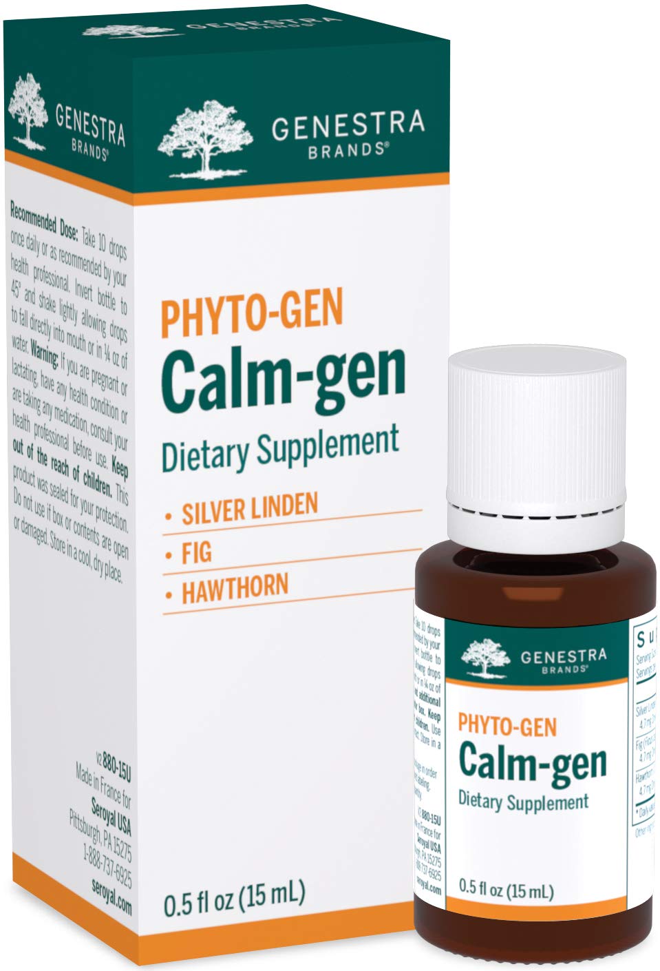 Genestra Brands Calm-gen | Silver Linden, Fig, and Hawthorn Herbal Supplement | 0.5 fl. oz.