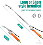 VANPET All Metal Sprayer Wand,1/4" & 3/8" & 1/2" Hose Fittings Sprayer Wand Replacement, Stainless Steel Sprayer Wand with Shut off Valve & 2 Hose Clamps (29 Inches Sprayer Wand)