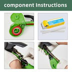 Suca Plant Tying Machine, Lightweight Plant Tying Tape Tool to Tie Up Vine Quickly, Tie Tapener Gun with Tapes and Staples Green