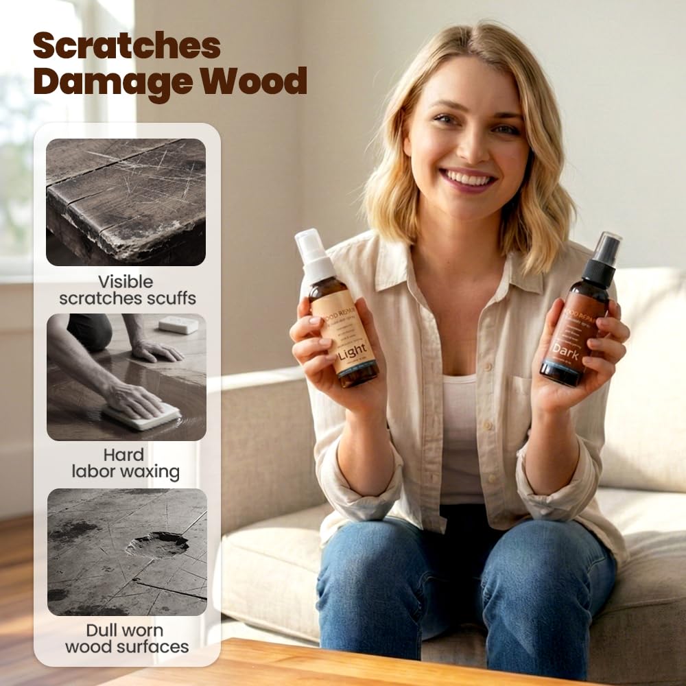 Professional Wood Floor Scratch Repair, Wood Repair Kit, Restore A Finish for Wood, Floor Cover Nicks and Scratches, Hides Minor Defects, Wood Furniture Repair Kit (1Set)