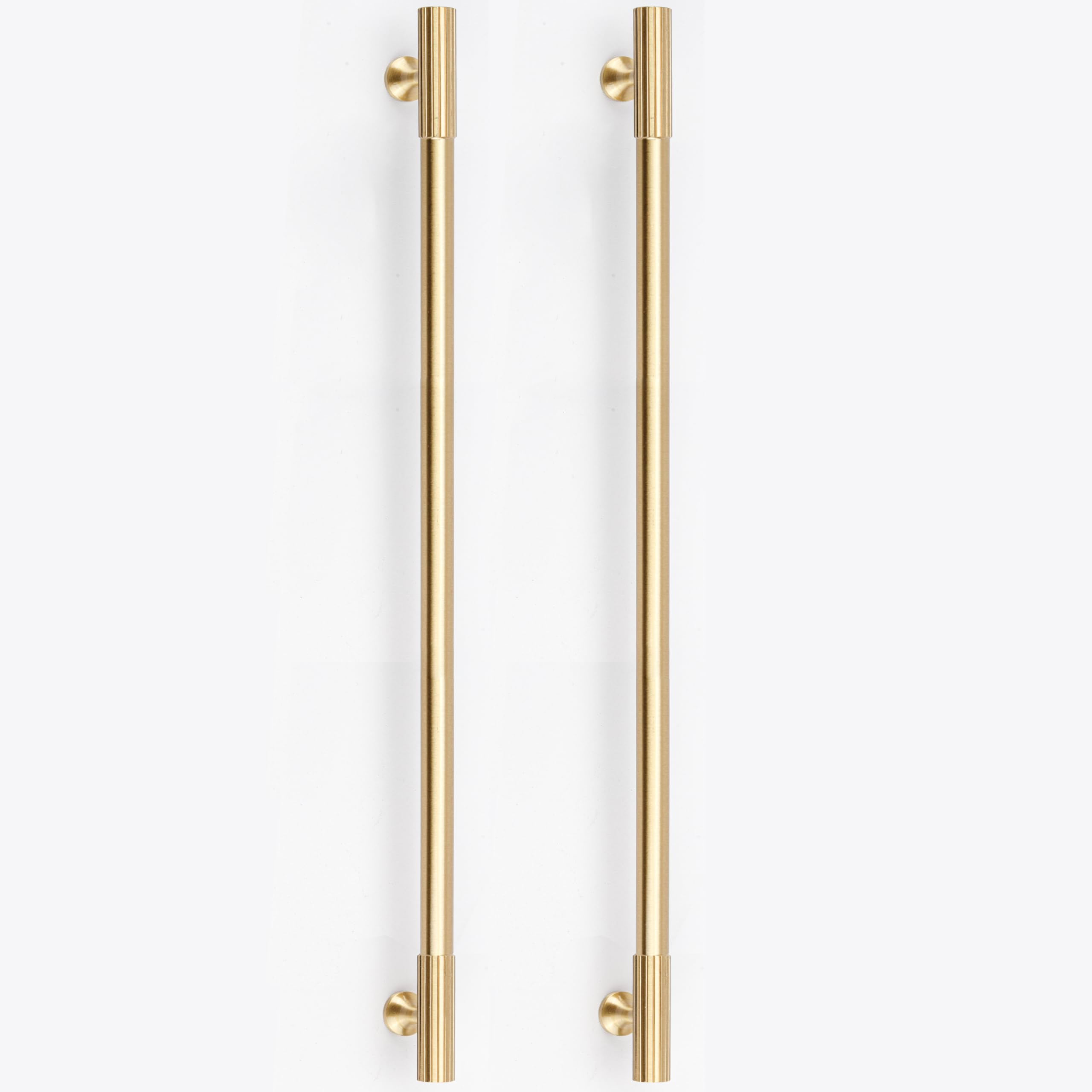 RZDEAL 2pcs Solid Brass Gold Cabinet Pulls, 12-3/5Inch Hole Centers for Kitchen Cupboard Handles Modern Drawer Dresser Pulls Bathroom Brushed Brass Cabinet Pulls Wardrobe Door Handles