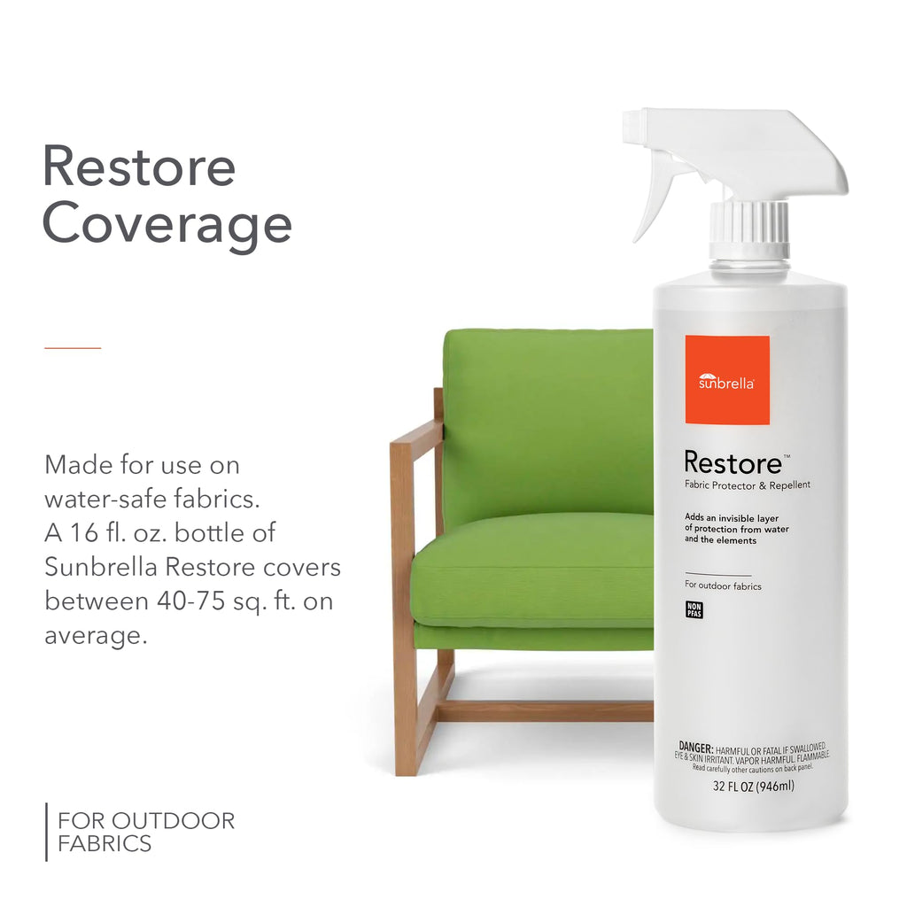 Sunbrella Restore Fabric Protector | Water-Repellent Spray for Outdoor Fabrics | Easy Use, Non-PFAS | Protect & Restore Upholstery | 32 fl oz