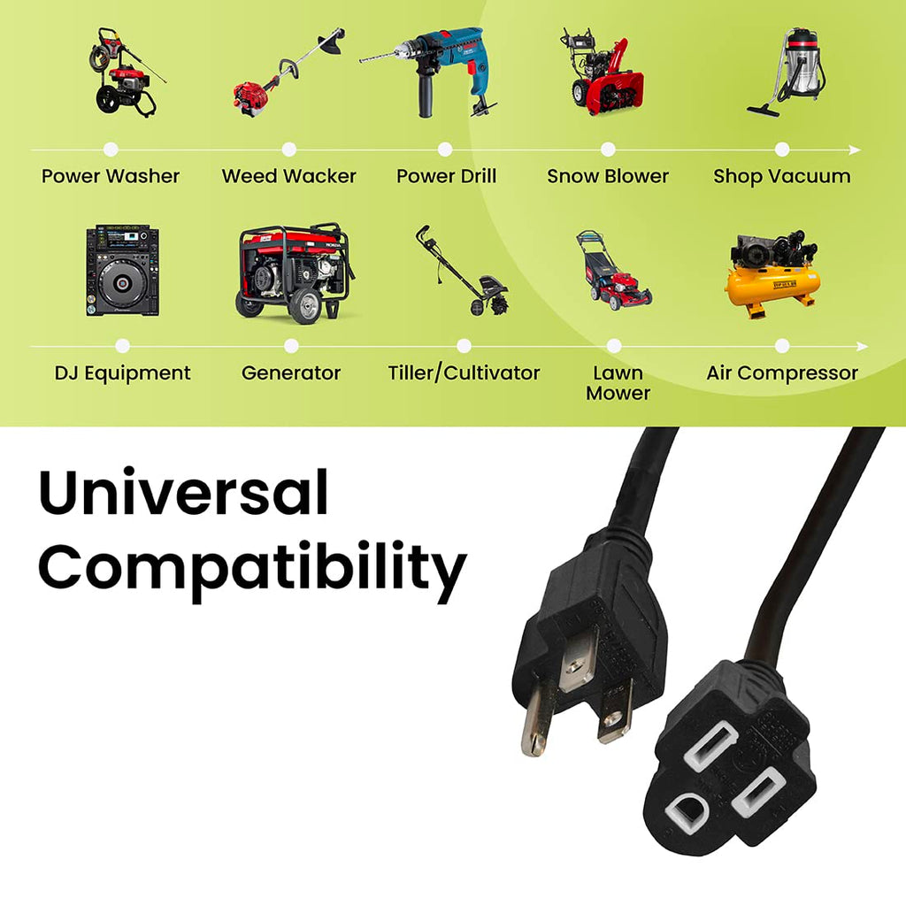 Go Green Power Inc. (GG-14000BK) 12/3 SJTW Outdoor Extension Cord, Black, 100 ft