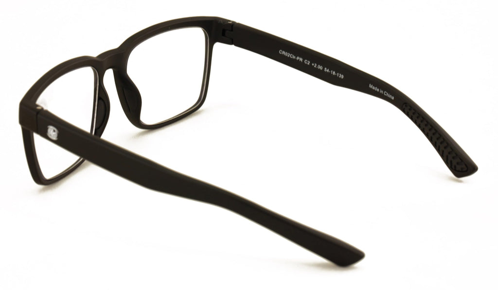 V.W.E. Men Progressive Reading Glasses No Line Clear on Top Bifocals Reader - Rectangular Matte Sport (Matte Black, 1.00, x)