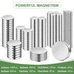 rhinocats Small Strong Magnets, 269Pcs Mini Round Refrigerator Magnets for 3D Printings, Office, Hobbies, Crafts and Science