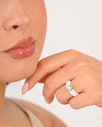 Rinfit Silicone Ring with Stone, Round Cut CZ - Pack: A, Wht/Sil, Size 7