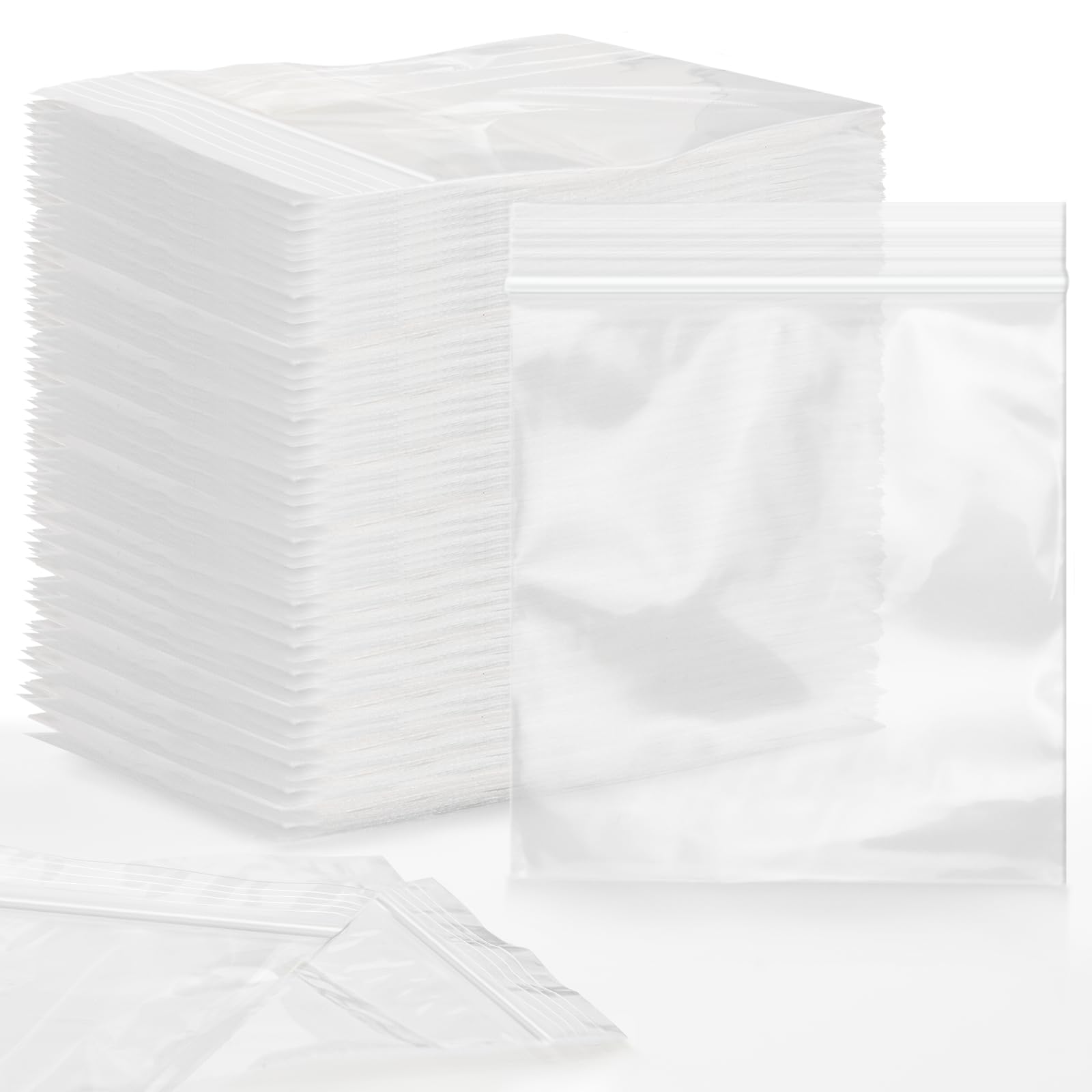 Aubeco 1200Pcs 2" x 2" Plastic Zip Bags, Clear, 2 Mil Thick