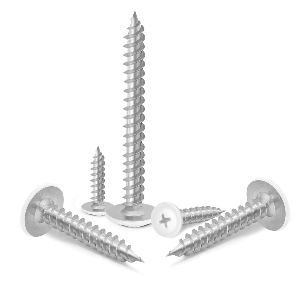 MewuDecor #8 x 5/8" Truss Head Fast Self Tapping Screws, Alloy Steel Wood Screws, White Head, 100 PCS