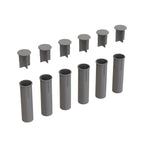 Pool Fence Deck Sleeves & Hole Caps - Putty 6 Pack - 1 Inch Pole Fencing, Inserts with Plugs, Universal Fit for DIY Safety Fence,