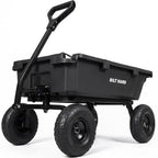 BILT HARD 900 lbs Poly Garden Dump Cart, 5 Cu.Ft Wheelbarrow Cart with 10" All Terrain Wheels & Quick-Release System, Heavy Duty Utility Wagon for Yard, Farm & Garden