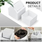 Kritkin 1 Pack Double Entry Sanitary Napkin Receptacle Swing Top, White