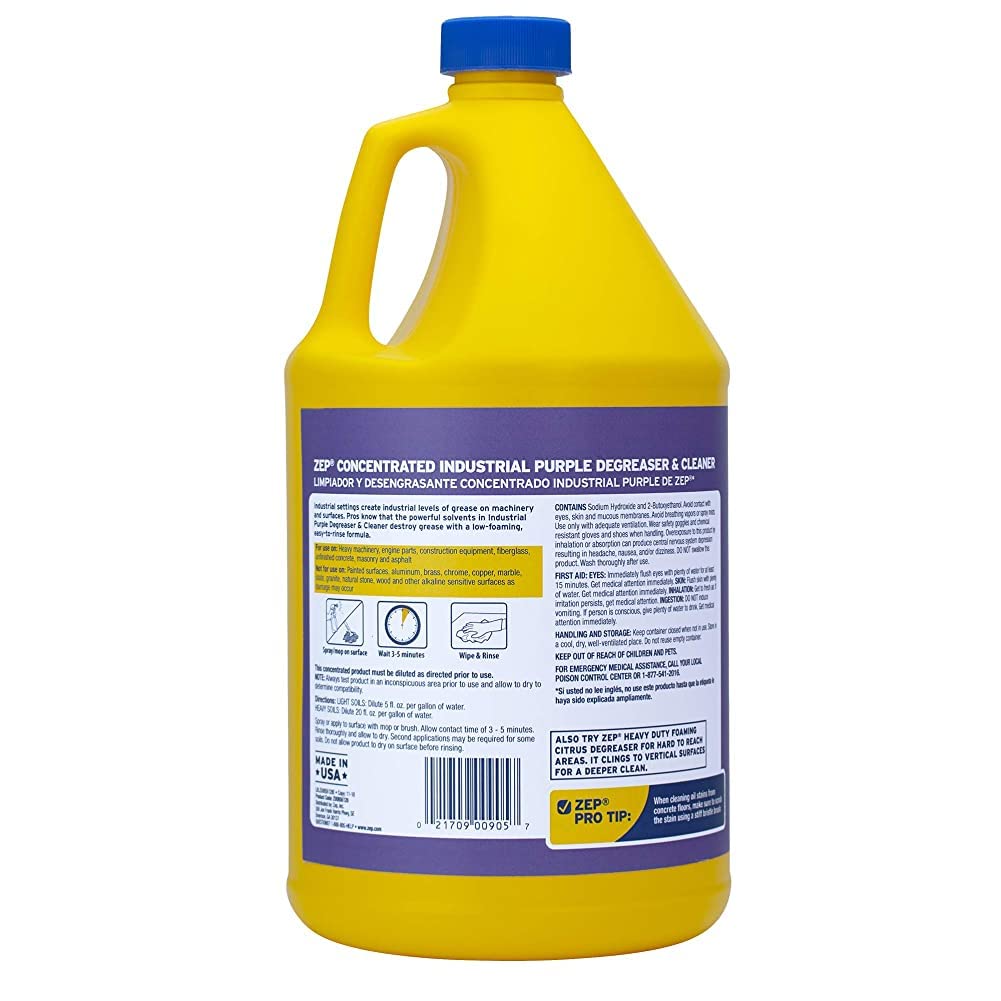 Zep Industrial Purple Cleaner and Degreaser Concentrate - 1 Gallon (Case of 4) R45810 Most Powerful Deep Cleaning Formula