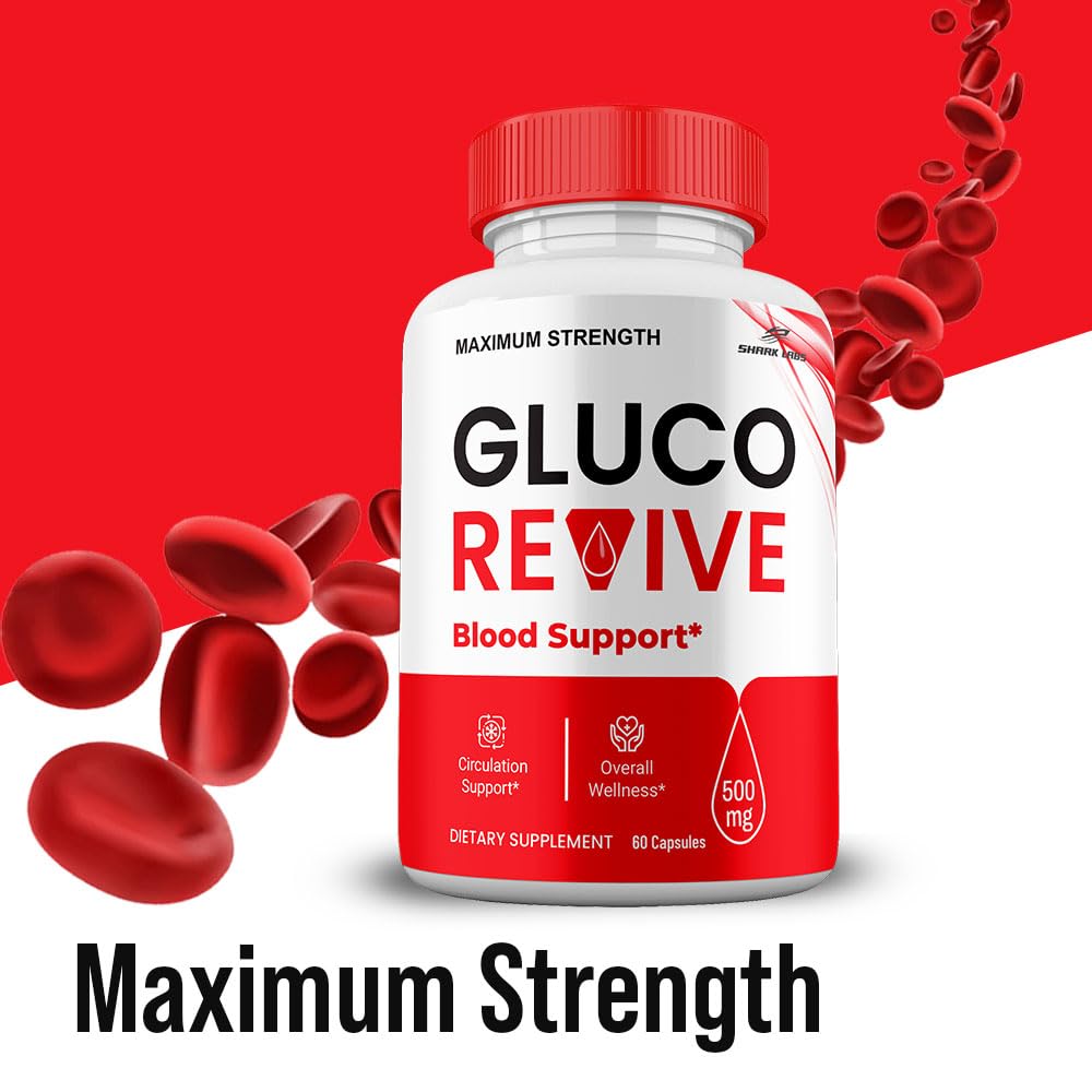Shark Labs Gluco Revive Pills, Maximum Strength Formula with All Natural Ingredients, Gluco Revive Supplement, 5 Month Supply (5 Pack)