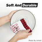 Artoid Mode Red Black Snowman Christmas Kitchen Towels Set of 4 18x26 Inch