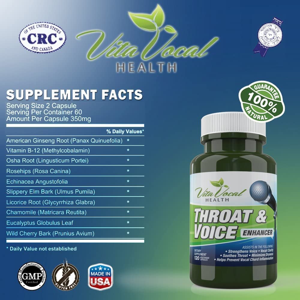 VitaVocal Throat & Voice Enhancer Eliminates or Reduces Hoarseness, Restores Vocal Clarity Amazing Voice Remedy for Vocal Troubles for Singers, Actors, Public Speakers