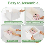 LNDIEHS 6 Pack Cake Boxes with Window, 12x12x8 Inches, for Wedding Birthday