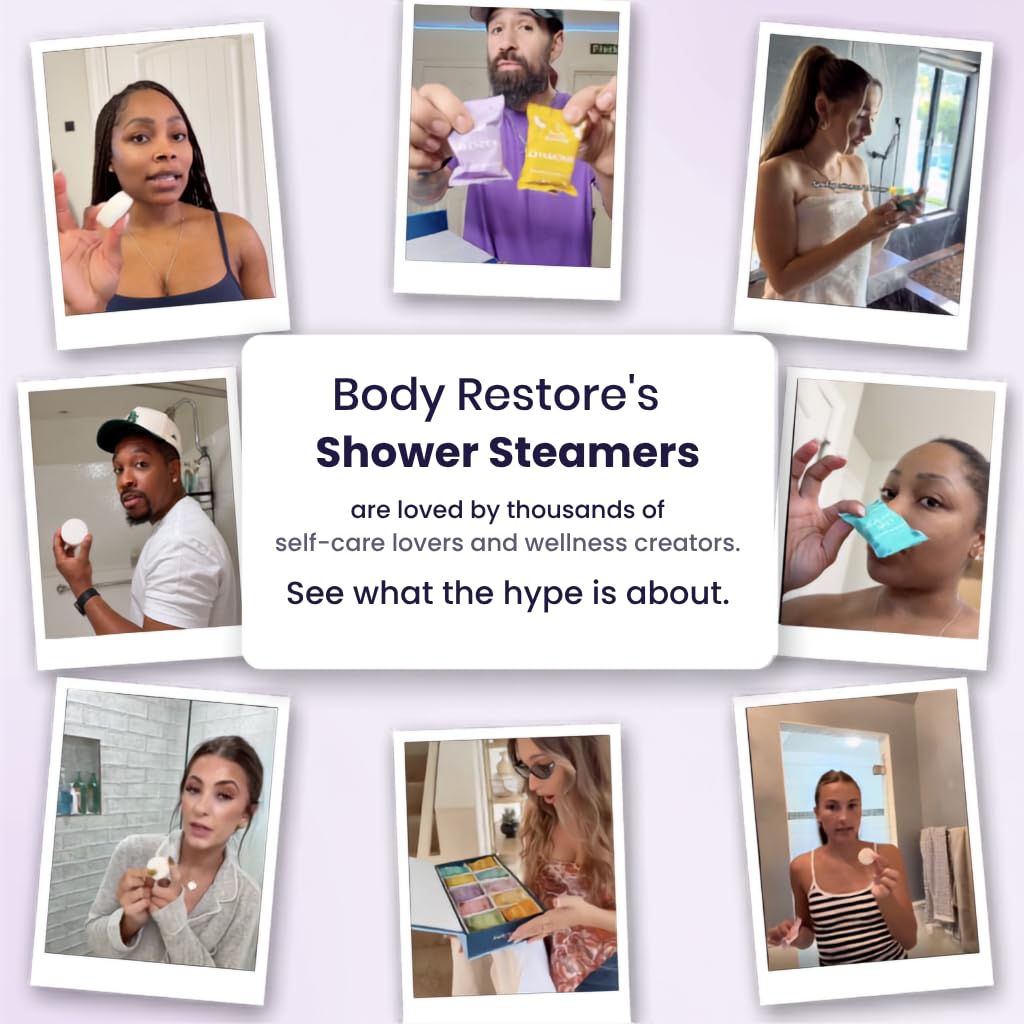 BodyRestore Shower Steamers Aromatherapy, Gifts for Women, Bloom 6 Pack