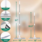 18" Professional Microfiber Mop Floor Cleaning System, Flat Mops with Stainless Steel Handle, 4 Reusable Washable Mop Pads, Wet and Dust Mopping for Hardwood, Vinyl, Laminate (White&Grey)