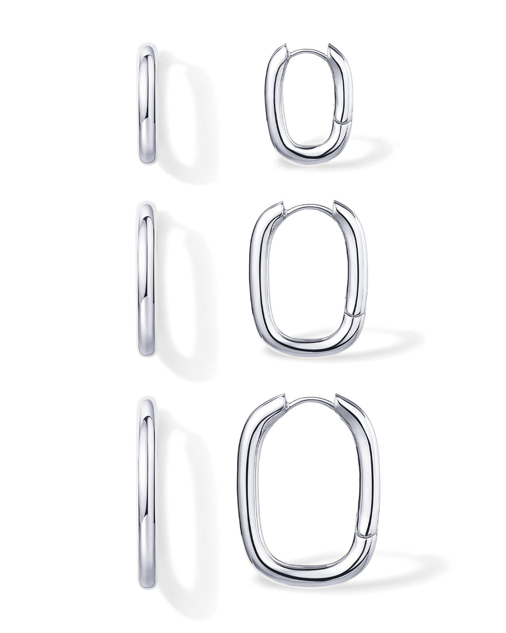PAVOI Dainty Classic Huggie, White Gold, Size 14mm, 18mm, 22mm