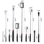 Telescoping Magnetic Pick Up Tool with 1lb& 15lb Pickup Rod, Round& Square 360 Swivel Adjustable Inspection Mirror, Flexible LED Flashlight, Fathers Day Dad Gifts, Birthday Gifts for Men Women Him