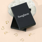 Sanglarst 925 Sterling Silver 14K Gold Plated Backless Half Hoop Earrings