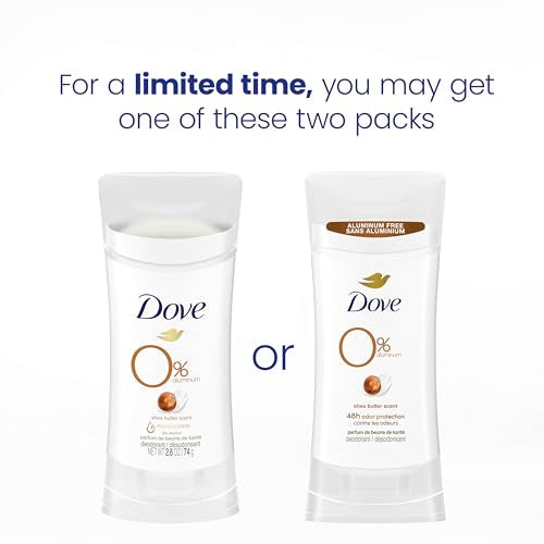 Dove Deodorant Stick Shea Butter 3 Count Non-irritating Deodorant for Underarm Care Kindest Aluminum Free Deodorant 2.6 oz
