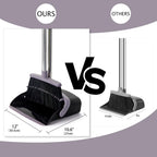 XXFLOWER Broom and Dustpan Set, Dustpans with Broom Combo for Home, Heavy Dust Broom and Dustpan Combo, Long Handle Dust Pan and Broom Set for Kitchen, Office, Pet Hair, Charcoal Color, Pack of 1