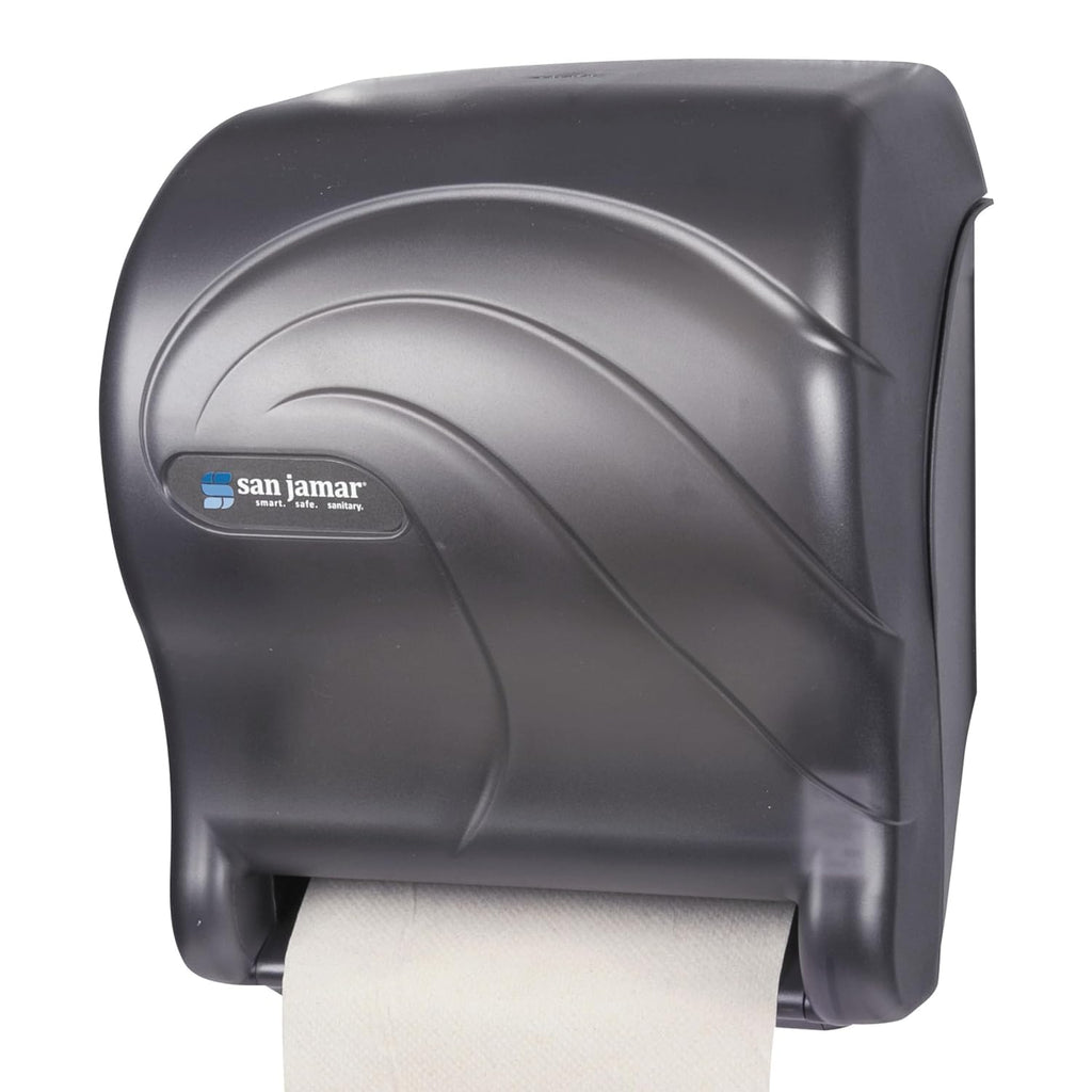 San Jamar Ocean Essence Tear-N-Dry Paper Towel Dispenser, Storage Solution for Bathroom and Kitchen, 14.44" x 11.75" x 9.13", 1 Count, Black Pearl