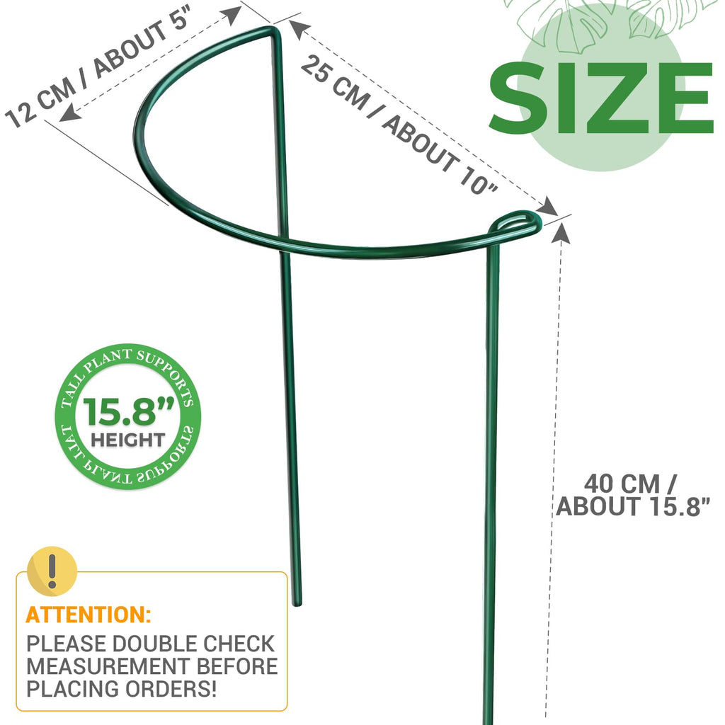LEOBRO Plant Support, 8PCS Peony Cages and Supports, Plant Stakes for Indoor Plants, Outdoor Plants, Metal Garden Stakes, Plant Holders, Tomato Monstera Hydrangea Support Cage, 10" W x 15.8" H