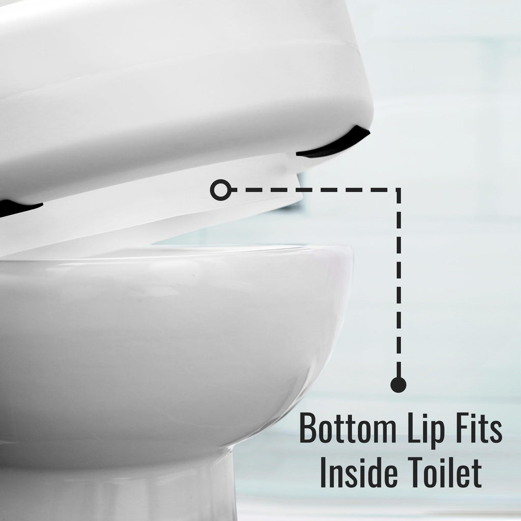 HealthSmart Enhanced Comfort 5" Raised (Round) Toilet Seat Risers for Seniors 5 Slip Resistant Pads FSA/HSA Eligible Padded Toilet Seat Elevation 15.7 x 15.2 x 6.1