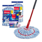 O-Cedar MicroTwist MAX Microfiber Mop with 2 MicroTwist MAX Refills and Lavender Floor Cleaning PACS (Variety Pack)