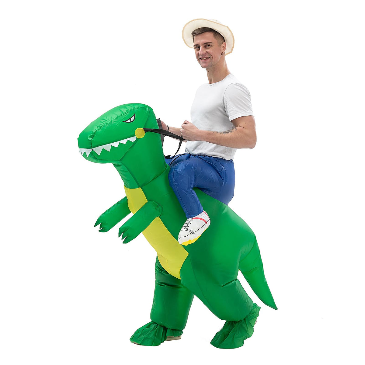 IRETG Inflatable Dinosaur Costume Adults, Funny Blow Up Suit Halloween