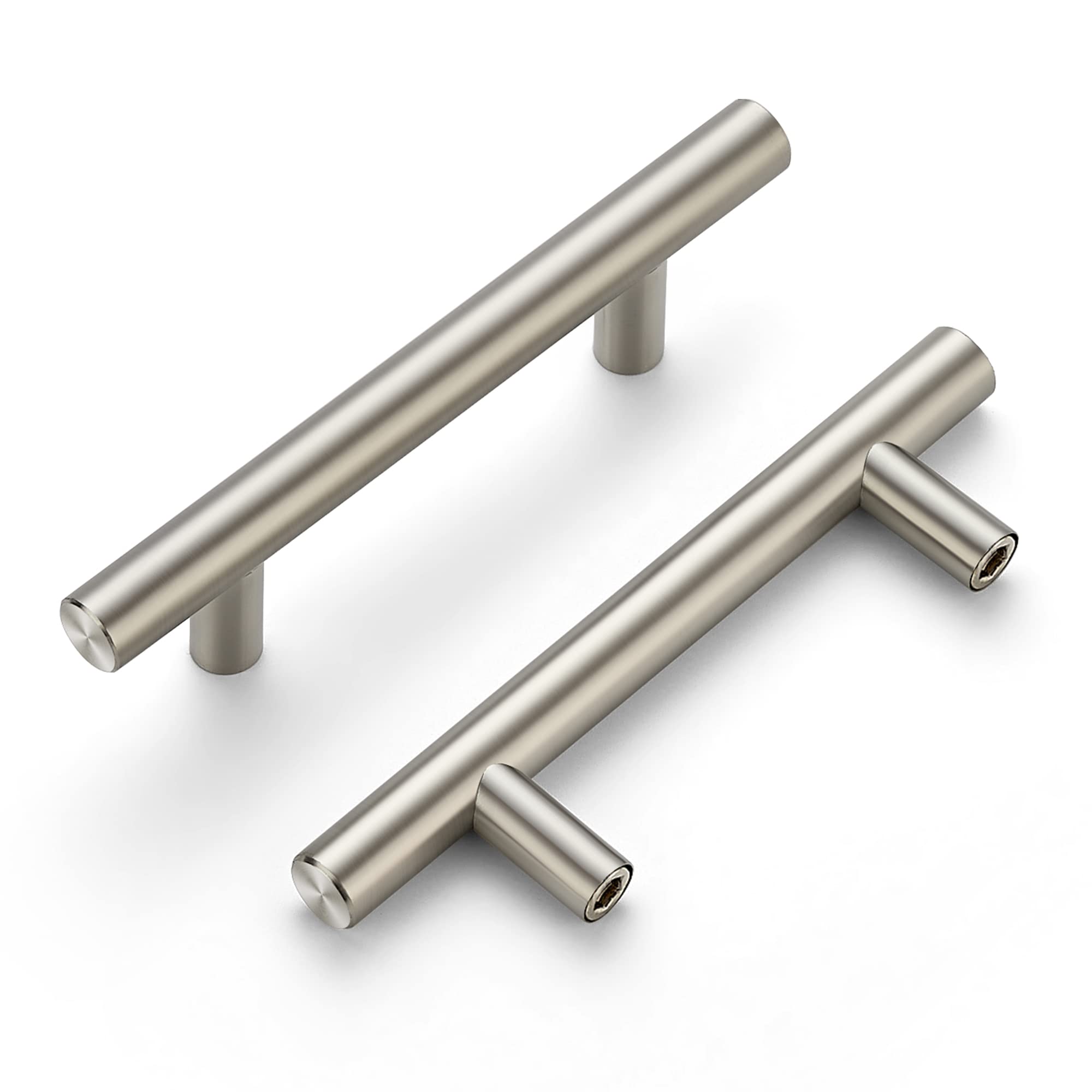 Ravinte 50 Pack 5" Cabinet Pulls Brushed Nickel Stainless Steel Kitchen Drawer Cupboard Pulls Cabinet Handles 5" Length with 3" Hole Center