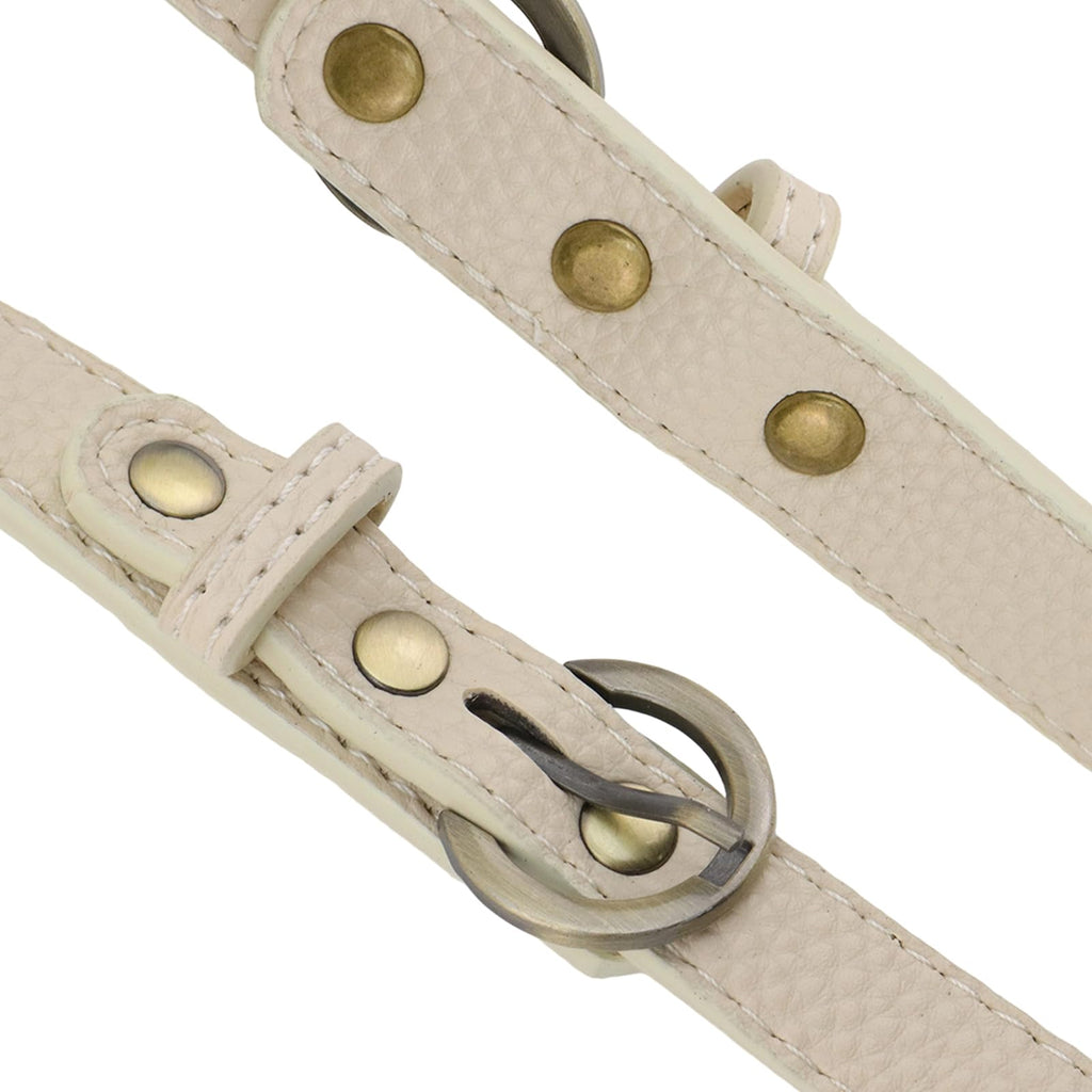 Semetall 2pcs Adjustable Handbag Straps - PU Leather Replacement Shoulder Strap Set for Purses, Totes, Bags (Beige)