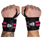 Gymreapers Weightlifting Wrist Wraps (Competition Grade) 18" Professional Quality Wrist Support with Heavy Duty Thumb Loop - Best Wrap for Powerlifting, Strength Training, Bodybuilding(Pink,18")