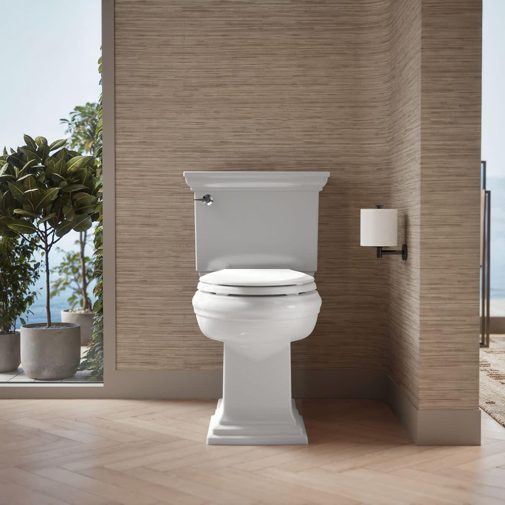 Kohler 4636-RL-0 Cachet ReadyLatch Elongated Slow Close Toilet Seat, Soft Close Quiet Lid, Contoured Grip-Tight Bumpers Installation Hardware, Apartment Essentials, White