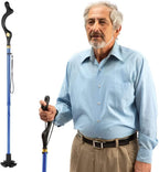 Medical king Walking Cane for Men and Walking Canes for Women Special Balancing - 10 Adjustable Heights - Self Standing Folding Cane, Portable Collapsible Cane, Comfortable (Blue)