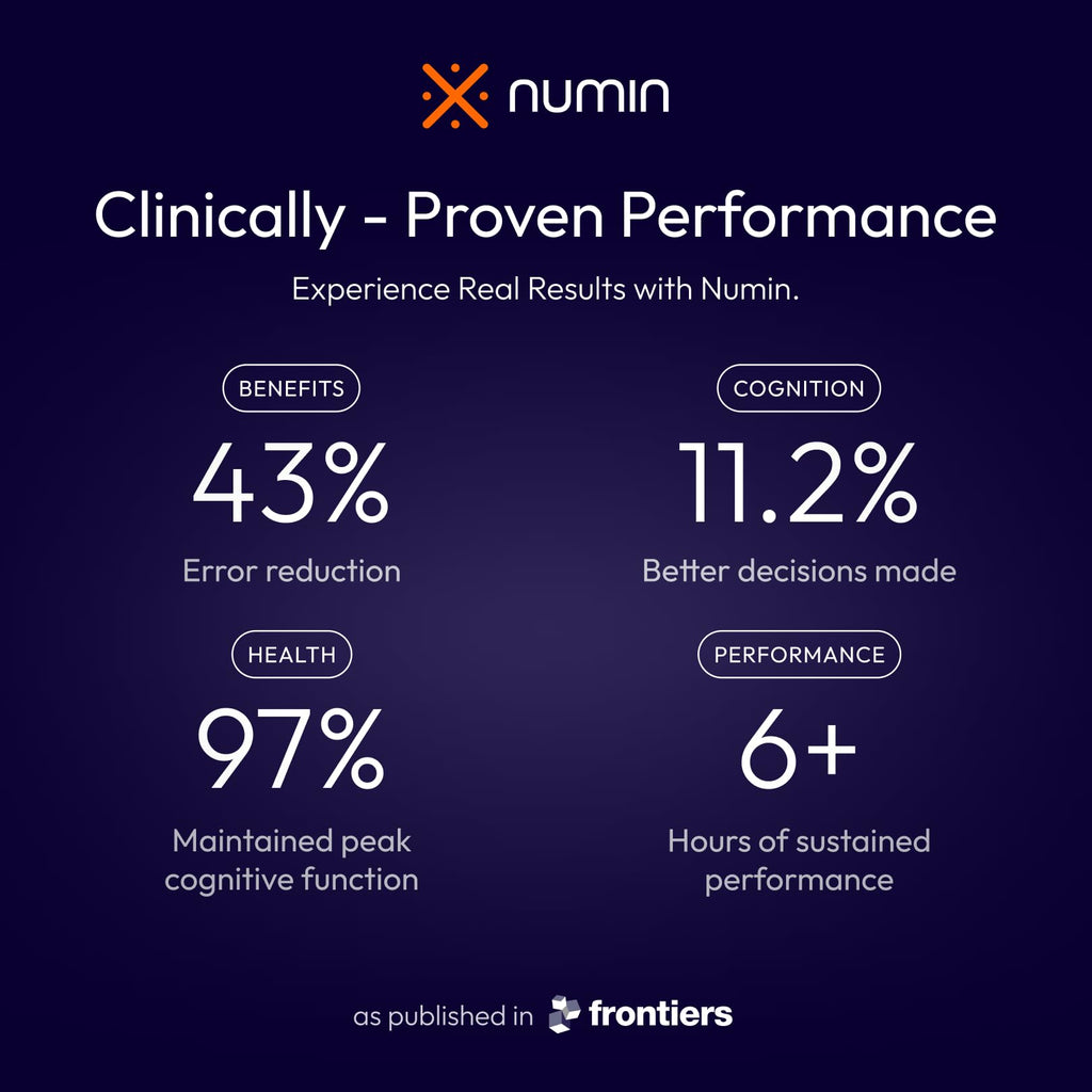Numin Brain Supplements for Memory and Focus, Nootropic Focus Supplement, Clinical Trial-Backed Decision Fatigue Sachets with Rhodiola Rosea, L-Tyrosine, Curcumin, MSM & Chromium Picolinate, 20 Count