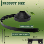 Landscape Edging 2.5 Inch Tall 100 FT, Black Edging for Landscaping with 5Pcs connectors and 120 Pcs Anchoring Spikes for Garden Flower Beds Yard Lawn