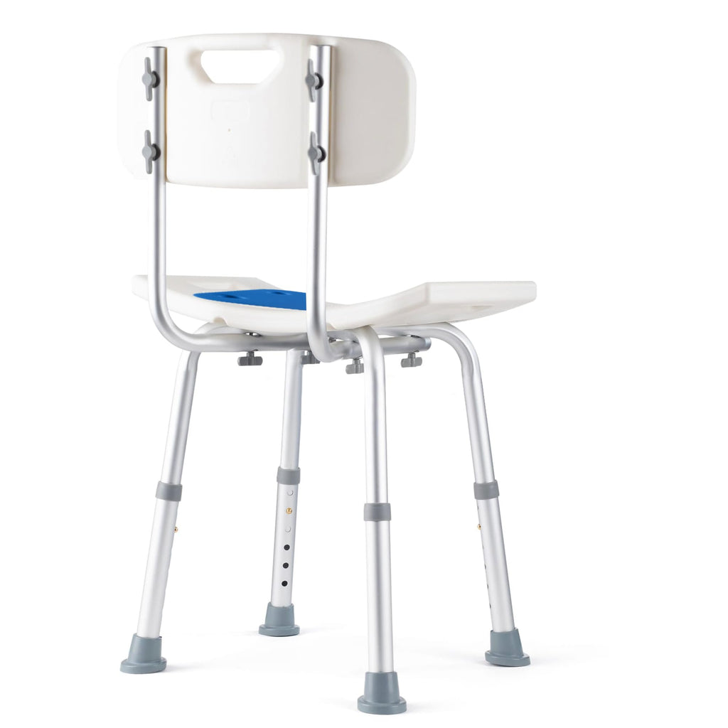 Dr. Kay's Adjustable Height Shower Chair Seat for Inside Shower, 350 lbs Heavy Duty Bathroom Stool for Bathtub, Safety Bath Bench with Backrest for Elderly and Disabled
