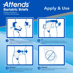 Attends Bariatric Incontinence Disposable Briefs, XX-Large, 63"-70" Waist with Tab Closures, Ultimate Absorbency and Leakage Protection, 48ct Case