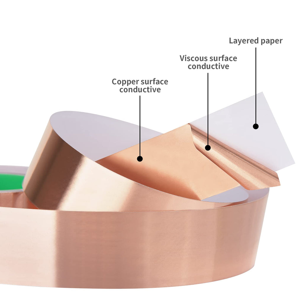 Kirecoo 2" x 33FT Copper Foil Tape with Conductive Adhesive