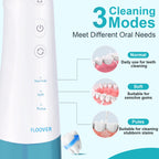 Floover Cordless Portable Water Flosser，300ML Large Water Tank, 3 Speed Mode, IPX7 Waterproof, 2000mAh Battery for Home and Business Travel Use