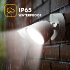 LUTEC 6222W-D2D 3500 Lumen 32 Watt Dusk to Dawn Dual-Head Flood Light Outdoor Waterproof Exterior Security Wall Light, Full Metal Design Floodlight for Patio, Garden, Yard-White